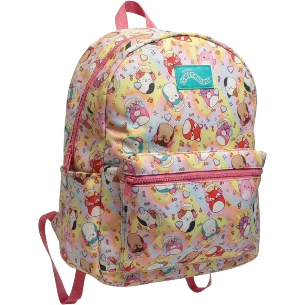 Squishmallows Kids Backpack Rainbow Character Print Pink School Bag KC.1028